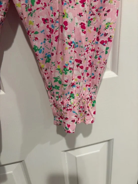 Crown & Ivy Pink Floral Smocked Off-Shoulder Tunic Top - Picture 4 of 4